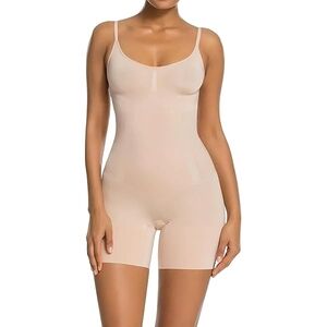 NEW Maidenform Seamless Smoothing Tan/Nude Bodysuit /Romper Womens Large